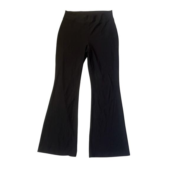 Old Navy Powersoft Go-Dry Black Ribbed Wide-Leg Leggings Womens Size L - Picture 1 of 7